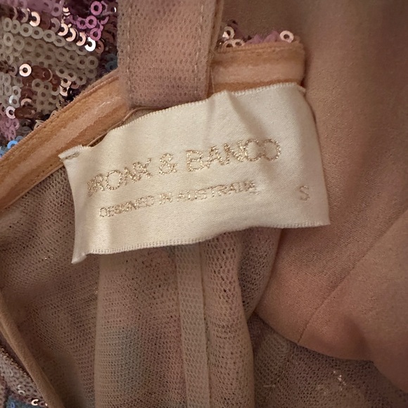 Bronx and Banco Mademoiselle Womens Ostrich Feather Sequined Fit & Flare Dress - Picture 4 of 6